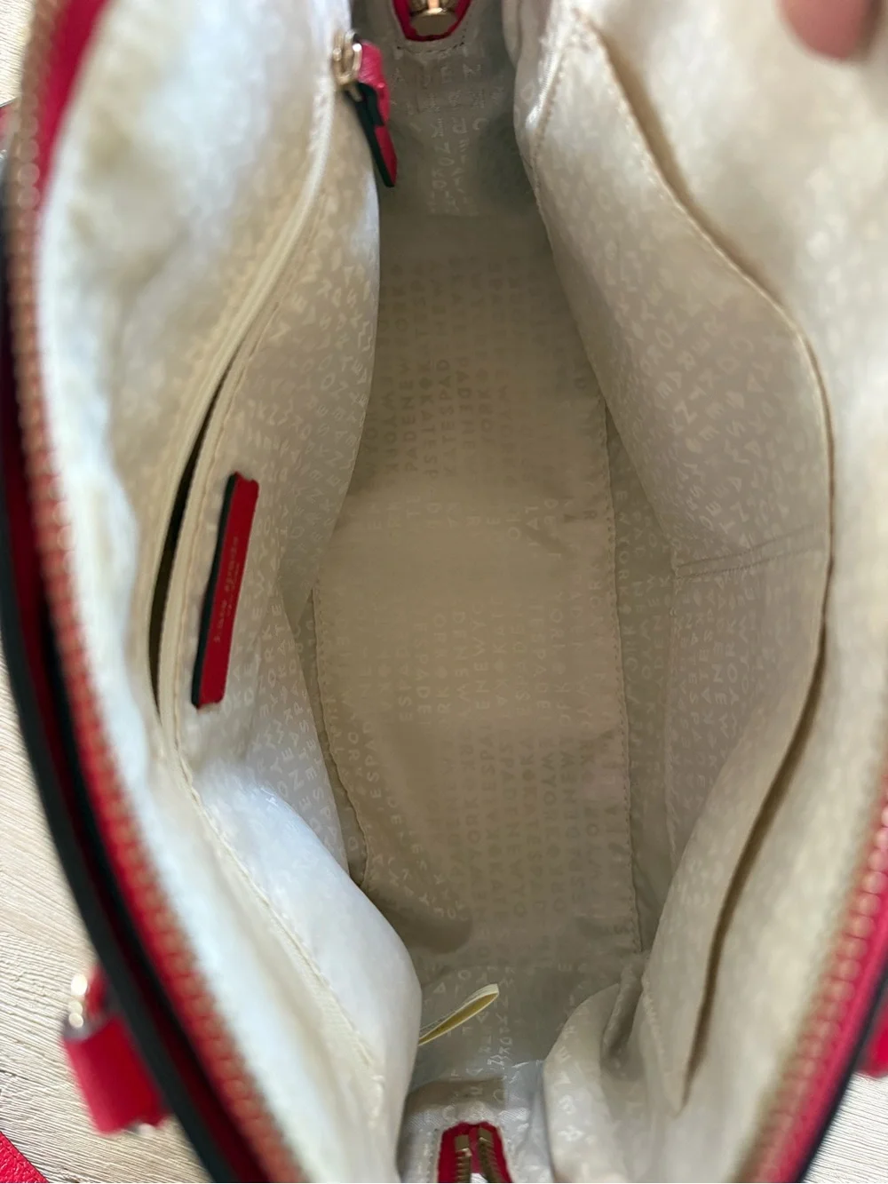 kate spade vibrant red dome satchel with removable strap